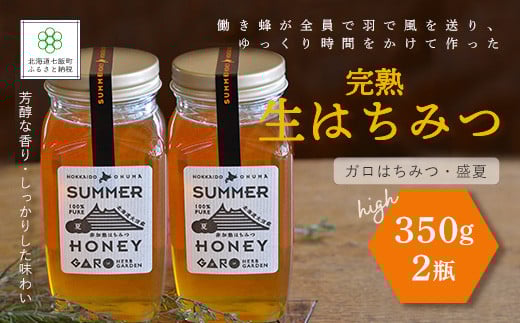 完熟生はちみつ ガロはちみつ・盛夏(350g)2瓶セット 大容量サイズ ふるさと納税 人気 おすすめ ランキング はちみつ ガロはちみつ 盛夏 完熟 生はちみつ 北海道 七飯町 送料無料 NAAB005