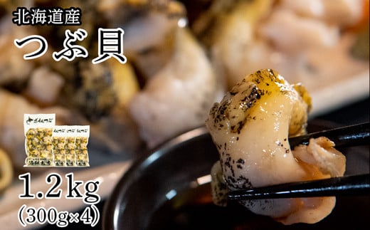 北海道鹿部町産 訳あり ”前浜ボイルつぶ ” 1.2kg  灯台つぶ（300g×4袋）つぶ貝 ツブ貝 海鮮 海産 お酒 ビール おつまみ 晩酌 刺身