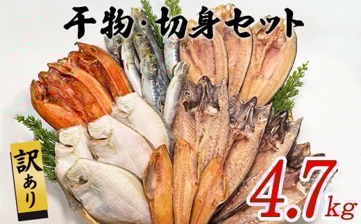 【2026年2月下旬発送】訳あり 干物・切身 セット 4.7kg以上 規格外 傷 不揃い 詰め合わせ おまかせ 干物 魚 ホッケ カレイ イワシ ご飯のお供 おつまみ