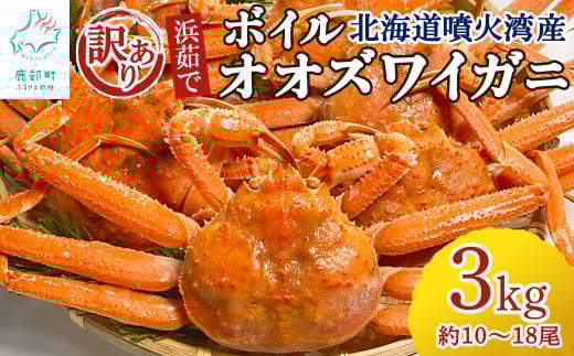 【訳あり】北海道産 ボイルオオズワイガニ 3kg 約10~18尾 かに 蟹 ずわい蟹