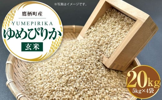 A164 【令和7年産】 ゆめぴりか ( 玄米 ) 5kg×4袋 20kg 北海道 鷹栖町 たかすタロファーム 米 コメ こめ ご飯 お米