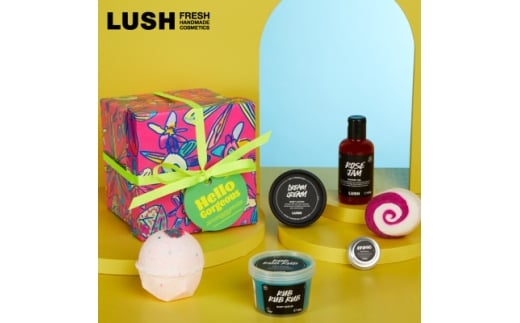 LUSH ラッシュ ハロー ゴージャス ギフトセット_LUSH ラッシュ バスグッズ バスボム シャワージェル ボディスクラブ ボディローション 保湿クリーム バスアイテム セット 美容 コスメ ボディケア 贈答 ギフト プレゼント 神奈川県 送料無料【1550092】