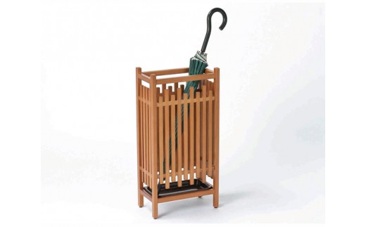 秋田杉の格子傘立 職人の技が光る無垢の木製傘立て 大湊文吉商店 新潟県加茂市