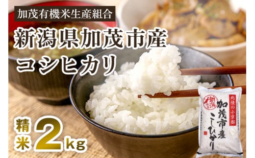 [令和7年産新米先行予約]新潟県加茂市産コシヒカリ 精米2kg [10月中旬から順次出荷 ] 白米 加茂有機米生産組合