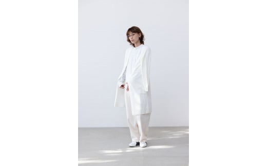 ニット ウエストリボン付き 羽織ニット (シロ) サイズフリー レディース 服 ファッション おしゃれ 日本製 春 秋 冬 無地 贈り物 祝い 誕生日 卒業 プレゼント ギフト クリスマス 新潟県 見附市