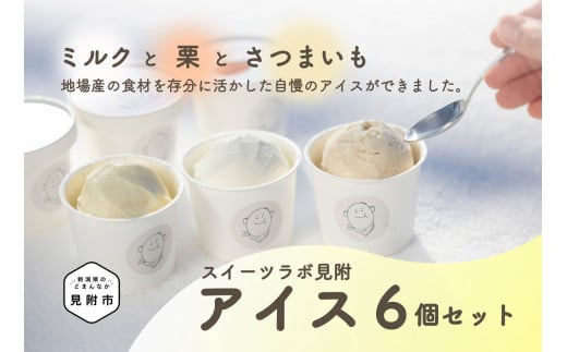 スイーツラボ見附 アイス6個セット (3種類×2個) 手作り 地場産 さつまいも ミルク 栗 農福連携 濃厚 ご褒美 サツマイモ 牛乳 焼き芋 マロン 新鮮 新潟県 見附市