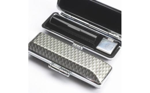 【選べるサイズ】黒水牛印鑑1本とグラデーションケースセット はんこ 判子 印鑑セット ギフト プレゼント 3M05042