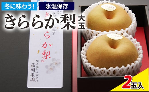 冬に味わう!藤岡さんが作った氷温保存きららか梨(幸水・豊水)2玉【大玉】 | 梨 ナシ 果物 フルーツ ※2025年11月下旬~2026年4月上旬頃に順次発送予定 ※離島への配送不可