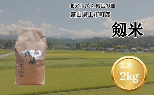 【令和7年産】上市町産コシヒカリ「剱米」（玄米）2kg　 [ソムリエH 富山県 上市町 32280235-r6-01] 　お米 コメ ご飯 ごはん 玄米ご飯 玄米ごはん こしひかり