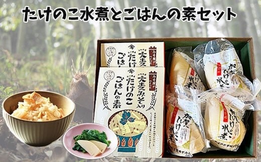 加賀たけのこ水煮 大麦みそ入り たけのこごはんの素(2合炊き用)セット 野菜 具材