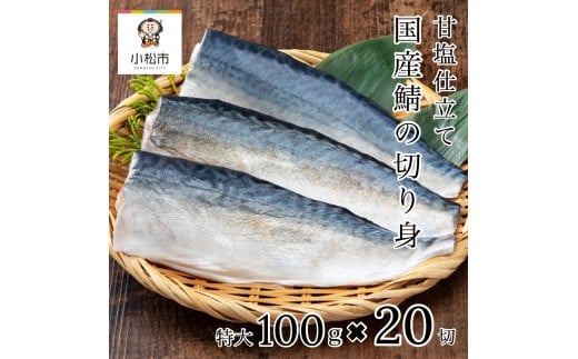 国産鯖の切り身(甘塩) 20切セット 魚 切り身 さば サバ 国産 冷凍 石川県 小松市 【カネナカ食品工業】