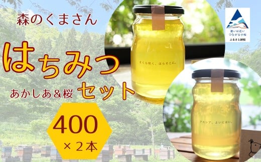 はちみつセット あかしあ&桜 400g×2本 ハチミツ アカシア 小松市 石川県 【森のくまさん】