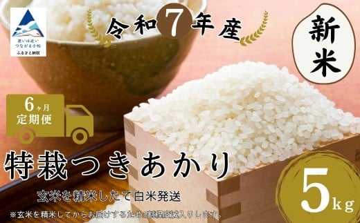 【6ヶ月定期便】特栽つきあかり玄米5㎏ 精米したて白米発送