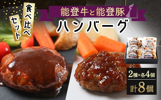 ＜温めるだけ!＞石川県ブランド「能登牛&能登豚」和風おろしとデミグラスハンバーグ 120g x 8個【1367319】