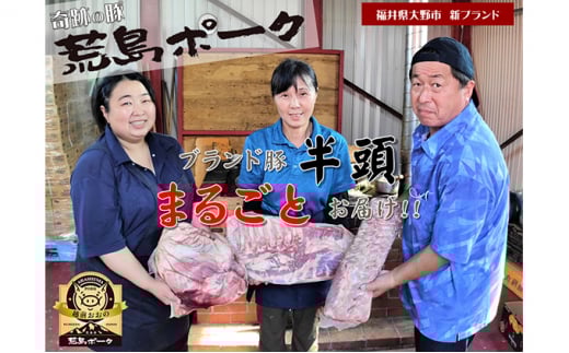 福井県大野市 新ブランド “奇跡の豚” 荒島ポーク 1/2頭まるごとセット 27～34kg ブロック[O-048001]