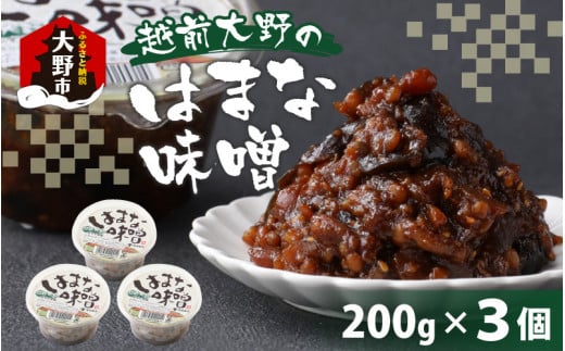 【大本山永平寺御用達】越前大野の「はまなみそ 3個入り 詰合せ」【2025年10月中旬より順次発送】
