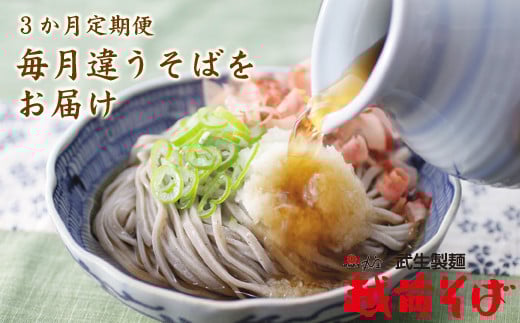 [定期便3回]創業90余年の老舗・武生製麺 大人気そば3種をお届け!