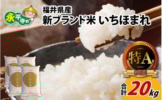 令和7年度産 福井県産新ブランド米 いちほまれ 20kg(5kg×4袋) [D-002030] / 米 お米 こめ コメ 20キロ 福井 特A 5キロ 5kg 令和7年 令和七年 7年度産 7年度 令和7年度 白米 精米 ブランド 単一米