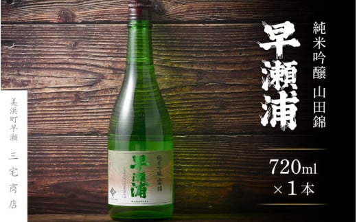 【早瀬浦】純米吟醸 山田錦 720ml × 1本【入手困難 日本酒 地酒 福井 美浜 早瀬 フルーティ 男酒 硬水 ミネラル 希少 ご褒美 家飲み 敬老の日 プレゼント】[m16-a028]