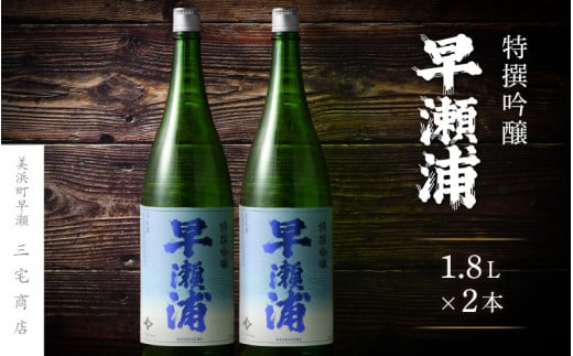 【早瀬浦】特撰吟醸酒 1800ml × 2本 セット【入手困難 日本酒 地酒 福井 美浜 早瀬 フルーティ 男酒 硬水 ミネラル 希少 ご褒美 敬老の日 プレゼント 】[m16-b016]
