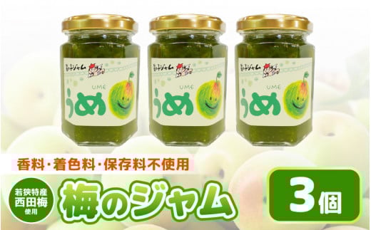 【福井県産】梅を使った 梅ジャム× ３個セット 着色料・保存料不使用！ [m03-a046]