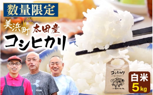 【先行予約】令和7年産・新米 美浜町太田産「コシヒカリ」 白米 5kg×1袋【2025年10月上旬発送予定】【 精米 福井県 美浜町産 特A 白米 こめ コメ お米 おこめ こしひかり 5キロ 定期 高評価 おすすめ】 [m70-a006]