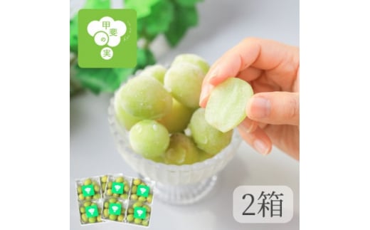 ＜2025年＞冷凍シャインマスカット 『甲斐の実』 山梨県産ぶどう400g×2箱【1381447】