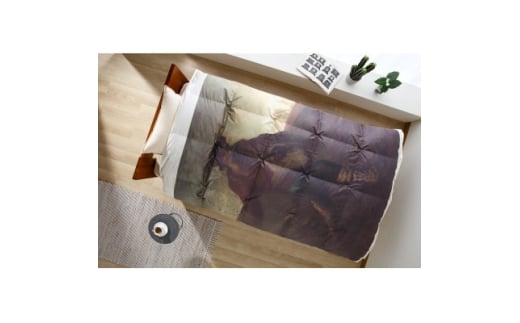 エコな羽毛布団　シングル　150×210cm　REREXダウン　ミレー《種をまく人》世界の名画・絵画【1385763】