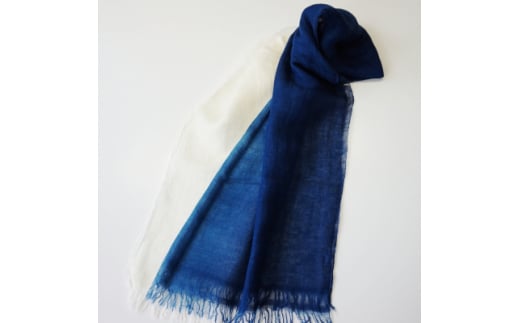 すくも天然藍グラデーション染めストール【1240487】