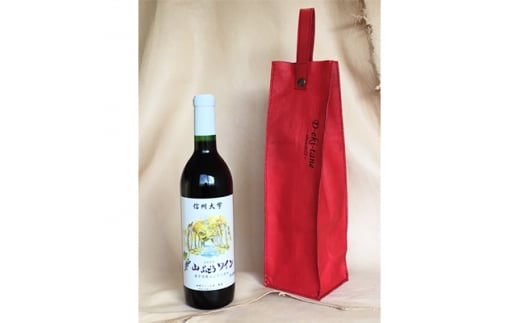 〔信州大学農学部・特定非営利活動法人やればできるコラボ〕山ぶどうワインとワインバッグ赤のセット【1048312】