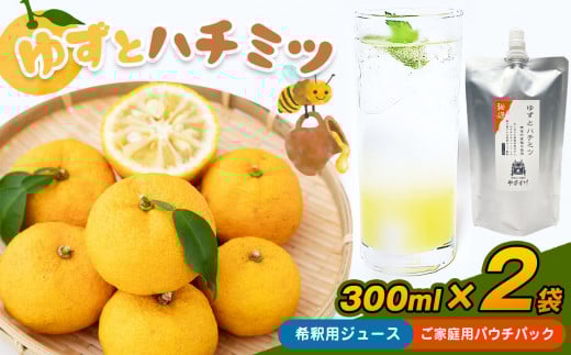 南信州天龍村 ゆずとハチミツ [希釈用ジュース／ご家庭用パウチパック] | 加工品 ジュース 原液 ゆず 柚子 ハチミツ はちみつ 蜂蜜 長野県 南信州 天龍村 ご家庭用 ヨーグルト アイスクリーム デザート