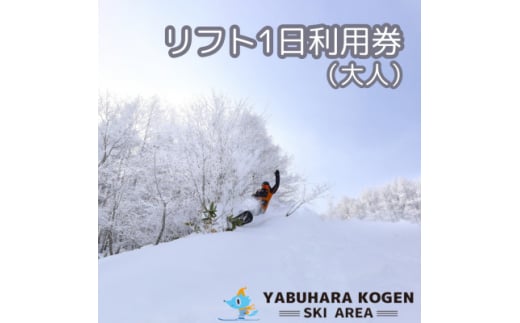 やぶはら高原スキー場 リフト大人1日引換券【1513063】
