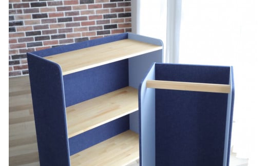 【ネイビー】[知育にも役立つ] キッズ用クローゼット (ネイビー) [0285]