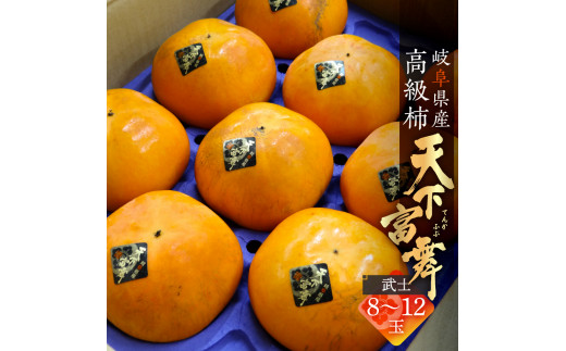 [先行予約／令和8年産] 岐阜の高級ブランド柿「天下富舞(てんかふぶ)」武士(もののふ) 8～12玉入り【ご家庭用】10月下旬～11月中旬に配送 [mt358]