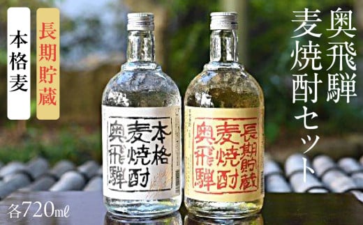 奥飛騨麦焼酎セット（本格麦・長期貯蔵）各720ml  お酒 贈答 ギフト 下呂温泉 酒 奥飛騨酒造 下呂市 焼酎