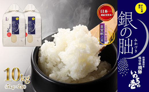 新米予約受付【2025年産米】（2025年12月発送）銀の朏 5kg×2袋（計 10kg）≪テレビで紹介!!幻の米≫皇室献上米 化学肥料不使用 5キロ×2袋（計 10キロ） いのちの壱 ブランド米 精米 お米 令和7年産 銀のみかづき ぎんのみかづき