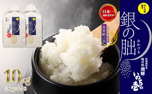 予約受付【2025年産米】（2026年1月発送）銀の朏 5kg×2袋（計 10kg）≪テレビで紹介!!幻の米≫皇室献上米 化学肥料不使用 5キロ×2袋（計 10キロ） いのちの壱 ブランド米 精米 お米 令和7年産 銀のみかづき ぎんのみかづき