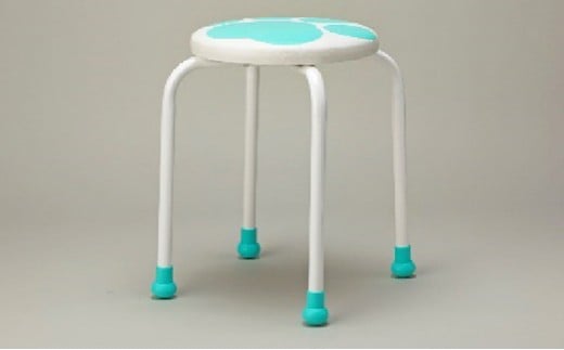 [№5533-7075]0117かわいい肉球柄のスツール（イス）　グリーン