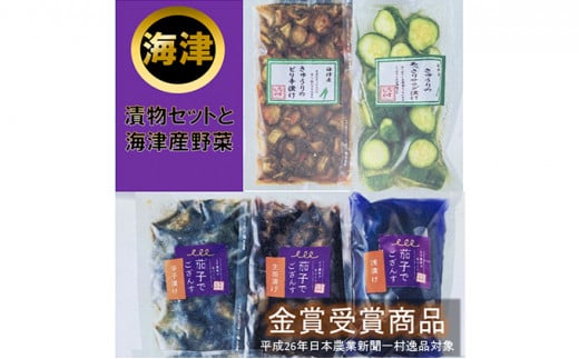 [№5533-0039]海津　なすびや特選漬物セットと海津産野菜