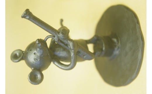 鉄工芸品 野ねずみチュー太のファゴット吹き 手作り 鉄製 白川町 / 鉄の造形工房のぶアート＆クラフト [AWAU019]