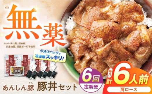 【6回定期便】豚丼セット 豚肉 肩ロース 国産 白川町 / 藤井ファーム [AWAF014]