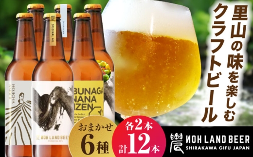【11月発送】農LAND BEER クラフトビール 6種(各種2本) 計12本 詰め合わせBOX 飲料 お酒 セット 白川町 / Sunpo [AWBC009-11] 飲み比べセット 酒 アルコール ビール セット 詰め合わせ クラフトビール ビール 飲み比べ 詰め合わせ クラフトビール ビール アルコール ギフト プレゼント セット クラフトビール ビール
