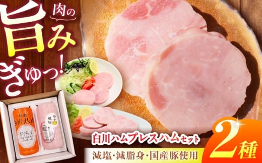 【お歳暮対象】白川ハム プレスハム 2種セット （ プレスハム ・ ゆず味プレスハム ） ハム プレスハム 詰め合わせ ギフト セット 白川町 / 白川町農業開発 [AWAH016]