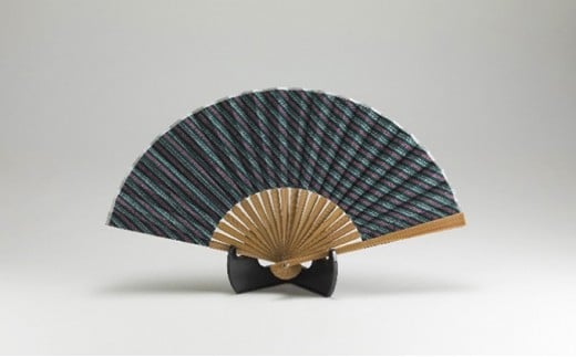 緑守扇 遠州綿紬 扇子(浮草) [№5786-2500]