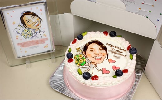 似顔絵ケーキ5号サイズ（人物1人）引換券 [№5786-4122]