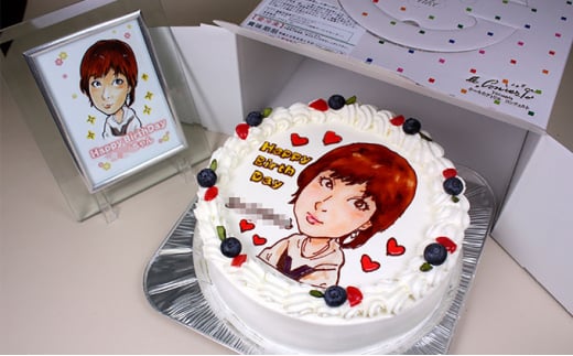 似顔絵ケーキ7号サイズ（人物1人）引換券 [№5786-4125]