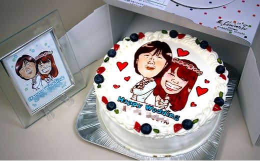 似顔絵ケーキ7号サイズ（人物2人）引換券 [№5786-4126]