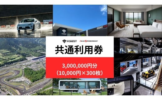 EAC1富士 モータースポーツフォレスト エリア 共通利用券　10,000,000円分（10,000円券×300枚）