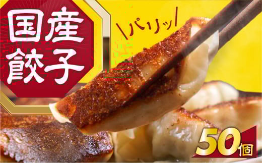 国産素材を使用した、パリっとおいしい冷凍餃子！たっぷり50個！