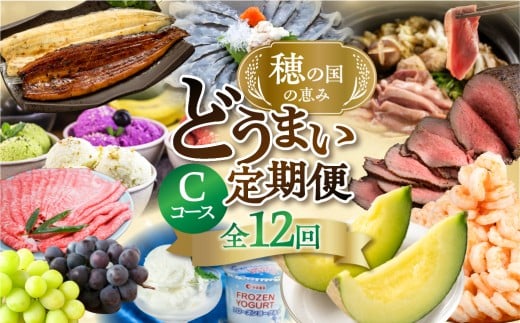 【農産物コース】穂の国の恵み どうまい 定期便 全12回 Cコース 農産物 ( 餃子 むき えび うなぎ おでん 鴨鍋 かも鍋 トマト とうもろこし シャインマスカット 巨峰 ぶどう メロン ジェラート フローズンヨーグルト ) ご当地 人気 名産品 頒布会 豊橋